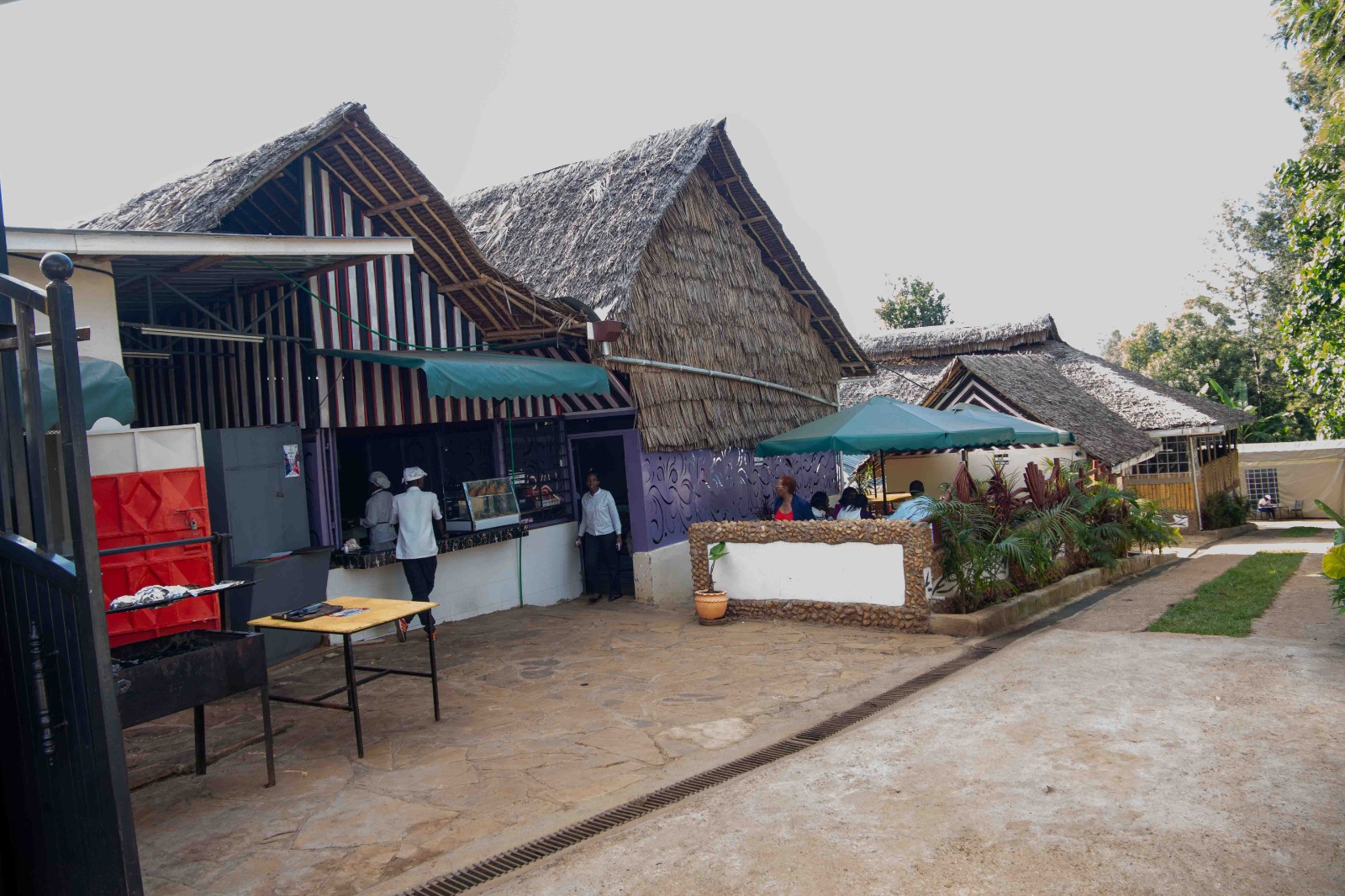 Charcoal grill at the choma house